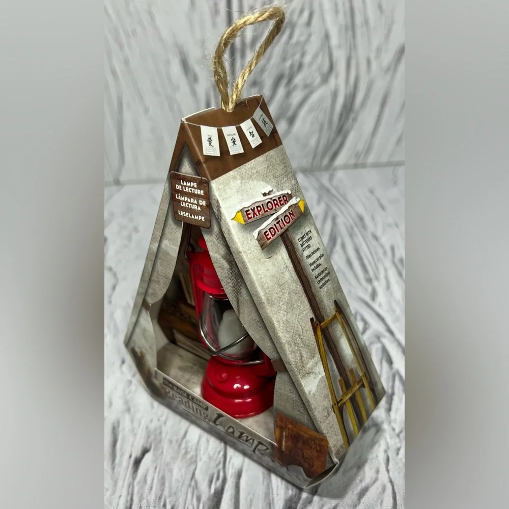 The Base Camp Reading Lamp Red Ornament, New w Battery